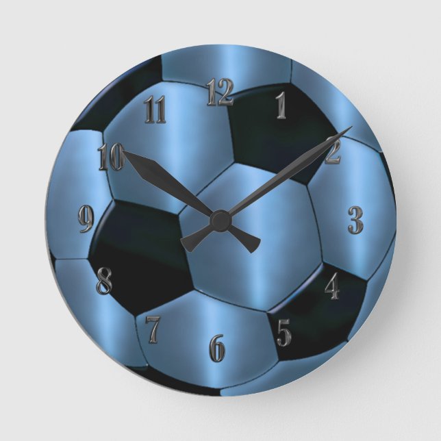 Blue Soccer Ball Clock (Front)