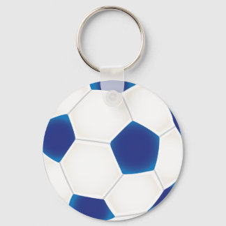 Blue Soccer Ball Key Ring