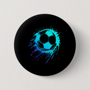 Blue Soccer Ball Soccer Player Mens Soccer Boys So 6 Cm Round Badge