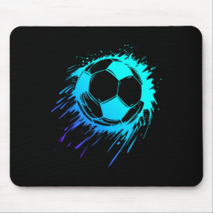 Blue Soccer Ball Soccer Player Mens Soccer Boys So Mouse Pad