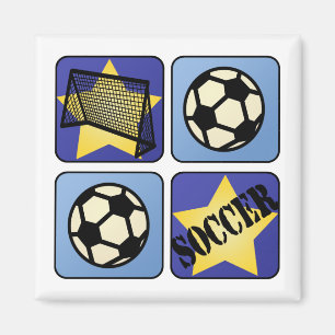 Blue Soccer Magnet