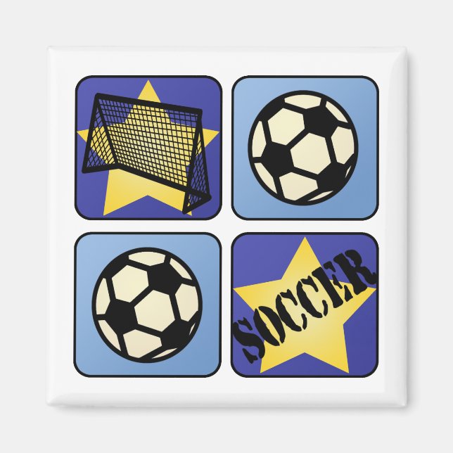 Blue Soccer Magnet (Front)