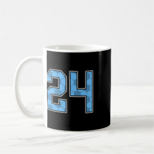 Blue Soccer Pattern Number 24 Jersey Player Unifor Coffee Mug