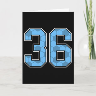 Blue Soccer Pattern Number 36 Jersey Player Unifor Card