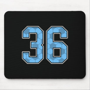 Blue Soccer Pattern Number 36 Jersey Player Unifor Mouse Pad