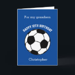 Blue Soccer Sport 12th Birthday Card<br><div class="desc">A blue soccer 12th birthday card for him. You will be able to easily personalise the front of this soccer sport birthday card with his name. The inside card message and the back of the card can also be edited. This personalised soccer 12th birthday card would make a great keepsake...</div>