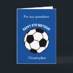 Blue Soccer Sport 9th Birthday Card<br><div class="desc">A personalised blue soccer 9th birthday card for son, grandson, godson, etc. You can easily personalise the front of this soccer birthday card with his name and age if it's a different age. The inside reads a birthday message, which you can easily edit as well. You can personalise the back...</div>