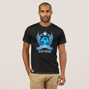 Blue Soccer Star Emblem Sporty Birthday Gifts T-Shirt