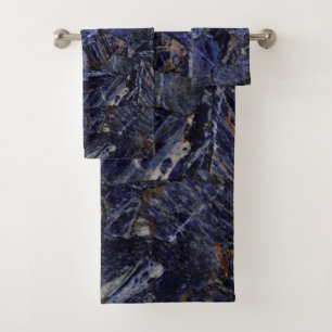 Blue Sodalite Gemstone Bath Towel Set