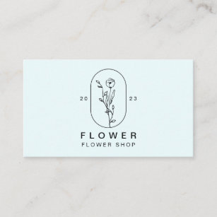 Blue Soft Elegant Girly Flower Florist Floral Business Card
