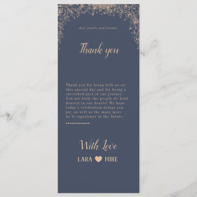 Blue Soft Thank You Table Cards (Front)