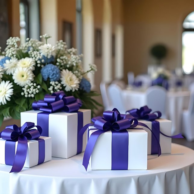 Blue Solid Colour #160BC4 Satin Ribbon (Blue Solid Color #160BC4 Satin Ribbon.)