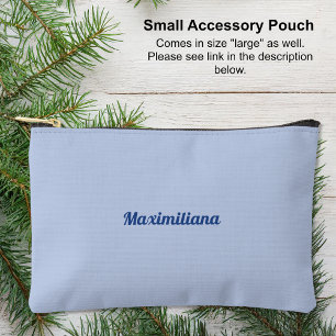 Blue - Solid Small Accessory Pouch