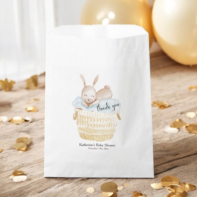 Blue Some Bunny in a Basket Baby Shower Favour Bag (Creator Uploaded)