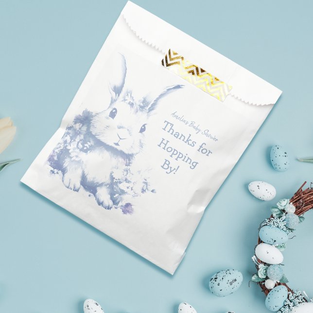 Blue Some Bunny is coming Baby Shower  Favour Bag (Creator Uploaded)