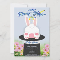 Blue Some Bunny Magic Hat Trick Garden Baby Shower
