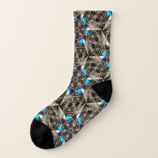Blue Sound Engineer Mixer Board Crew Socks
