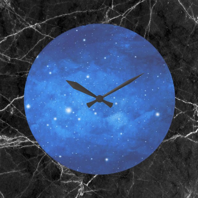Blue Space and Stars Galsaxy Astronomy  Large Clock (Creator Uploaded)