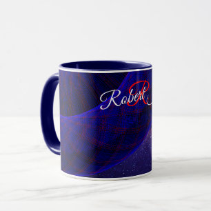 Blue Space Doughnuts Geometric Coffee Mug