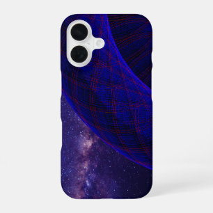 Blue Space Doughnuts Geometric iPhone 16 Case