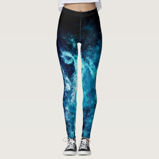 Blue Space Galaxy Leggings