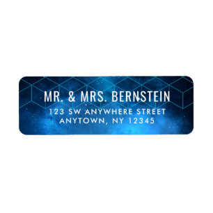 Blue Space Galaxy Return Address Label