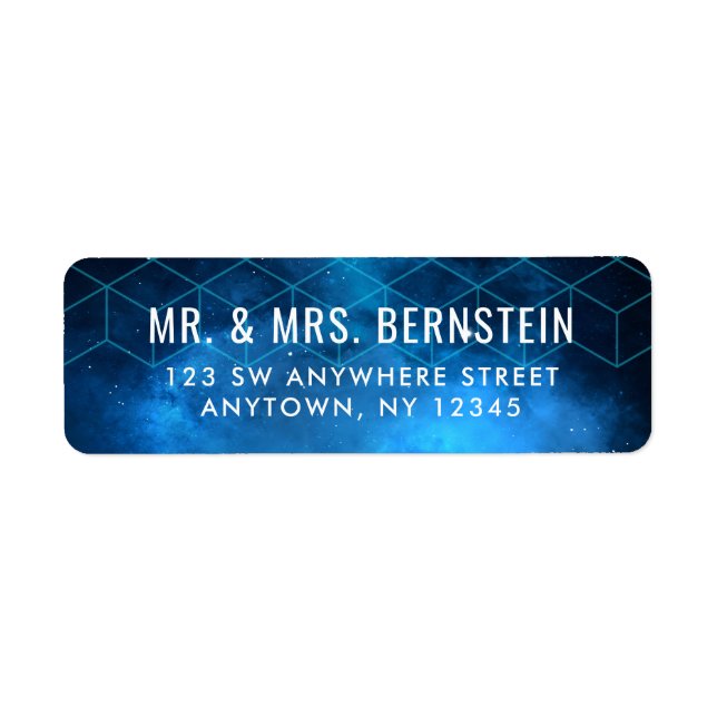 Blue Space Galaxy Return Address Return Address Label (Front)