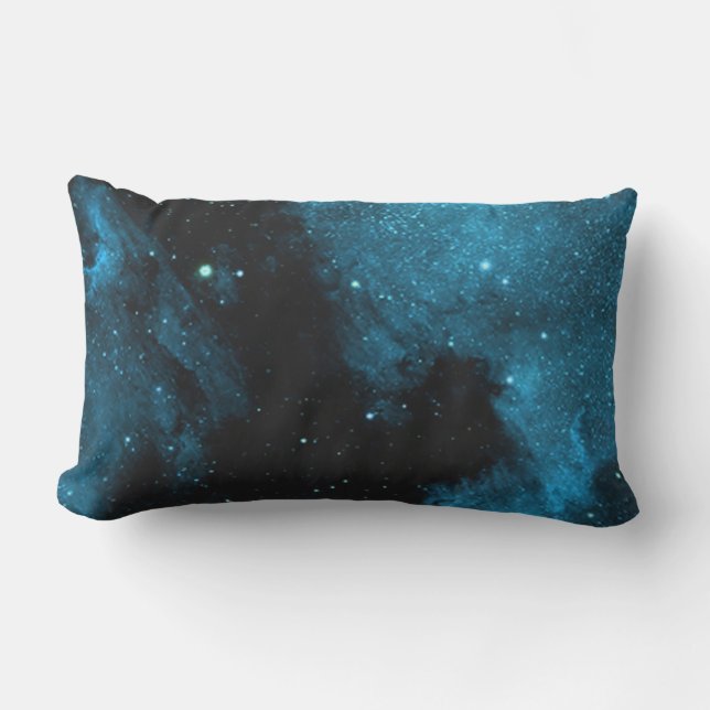 Blue Space Galaxy Throw Pillow (Front)