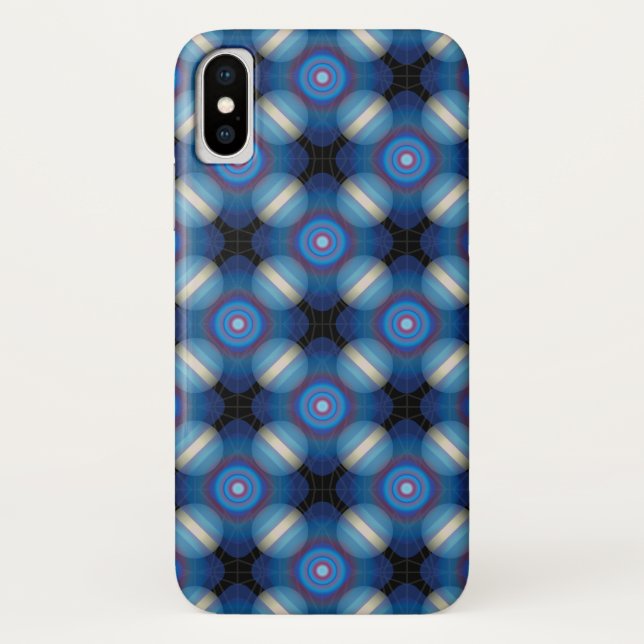 Blue Spacey Geometric Case-Mate iPhone Case (Back)
