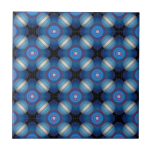 Blue Spacey Geometric Ceramic Tile