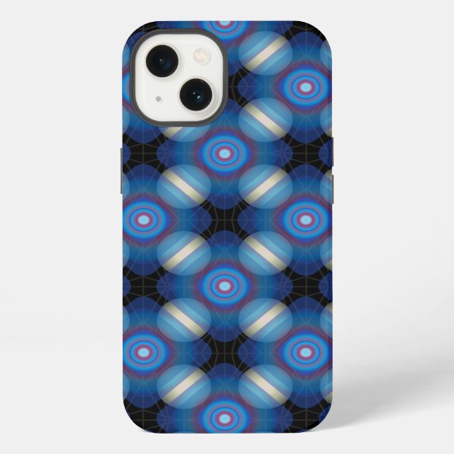 Blue Spacey Geometric iPhone Case (Back)