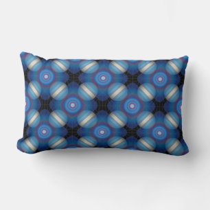 Blue Spacey Geometric Lumbar Cushion