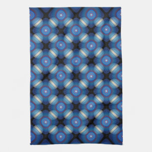 Blue Spacey Geometric Tea Towel