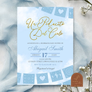 Blue Spanish piece of heaven baby shower Invitation