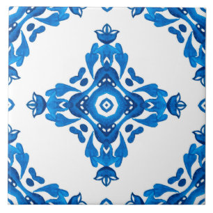 Blue Spanish Portuguese Patterned Ceramic Tile