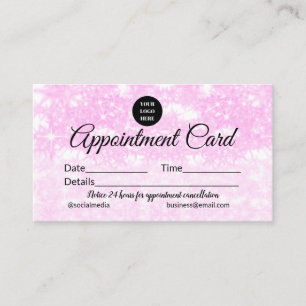 blue sparkle add logo text business name appointment card