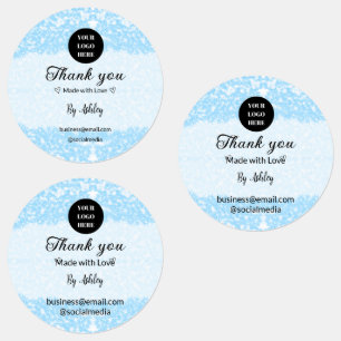 blue sparkle add logo text thank you discount