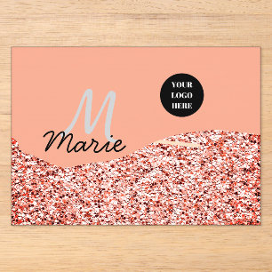 blue sparkle add logo text thank you discount acrylic invitations