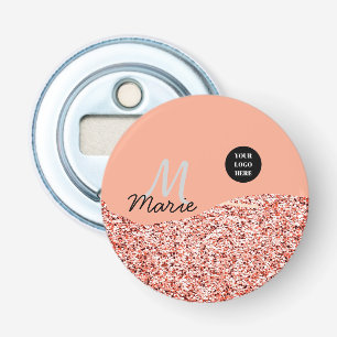 blue sparkle add logo text thank you discount bottle opener