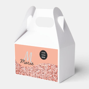 blue sparkle add logo text thank you discount  favour box