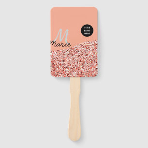 blue sparkle add logo text thank you discount hand fan