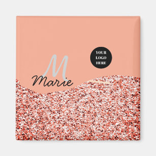 blue sparkle add logo text thank you discount magnet
