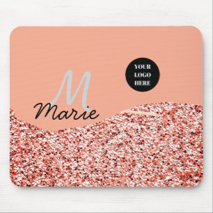 blue sparkle add logo text thank you discount mouse pad