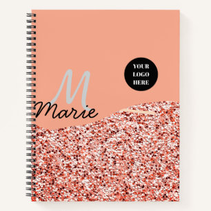 blue sparkle add logo text thank you discount notebook