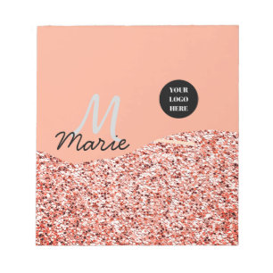 blue sparkle add logo text thank you discount  notepad