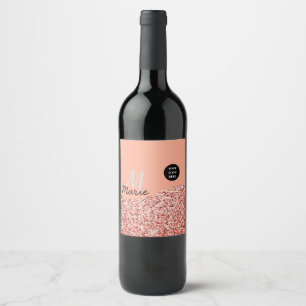 blue sparkle add logo text thank you discount wine label