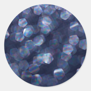 Blue Sparkle Bokeh Lights Classic Round Sticker