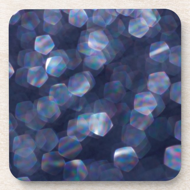 Blue Sparkle Bokeh Lights Coaster (Front)
