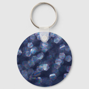 Blue Sparkle Bokeh Lights Key Ring