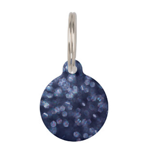 Blue Sparkle Bokeh Lights Pet Tag